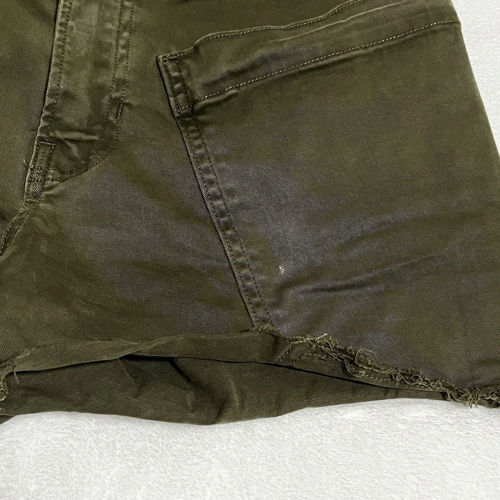 FRAME WASHED FATIGUE HIGH WAIST PATH‎ POCKETS UTILITY SHORTS SIZE 24 Green
